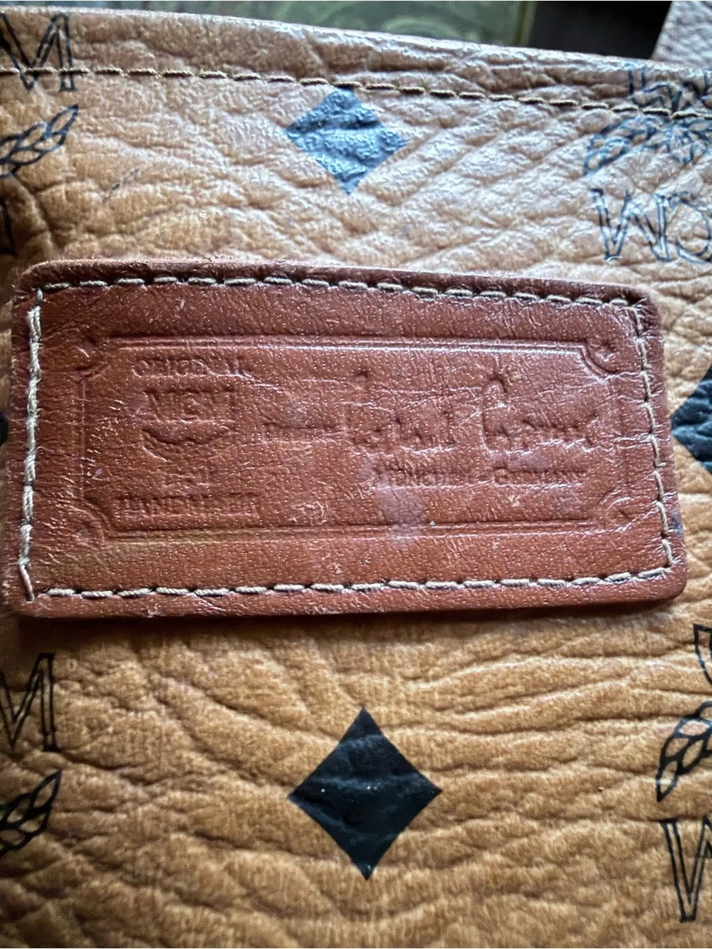 MCM Cognac Visetos Dome Shoulder Bag